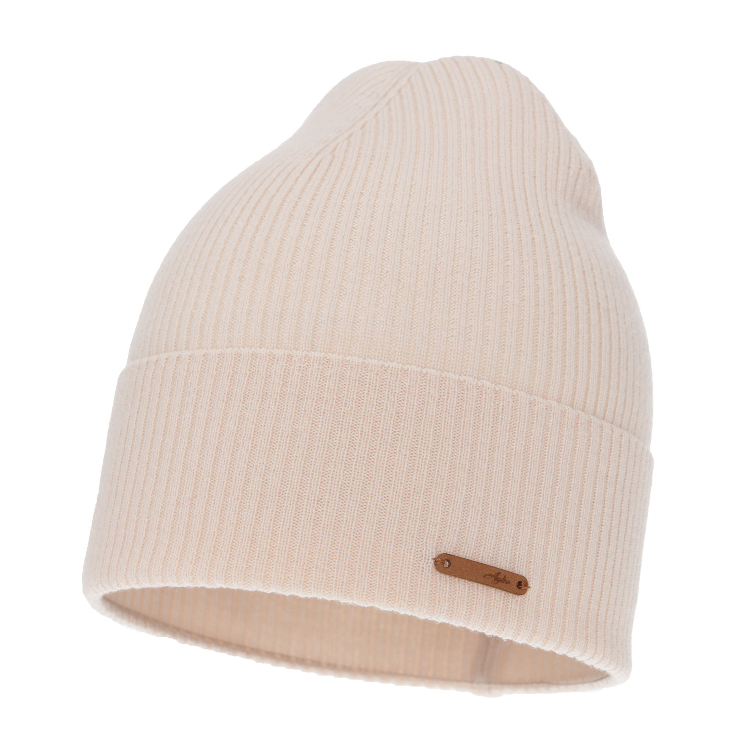 Női tavaszi-őszi sapka, világosrózsaszín, 100% merinó gyapjú, Flerra