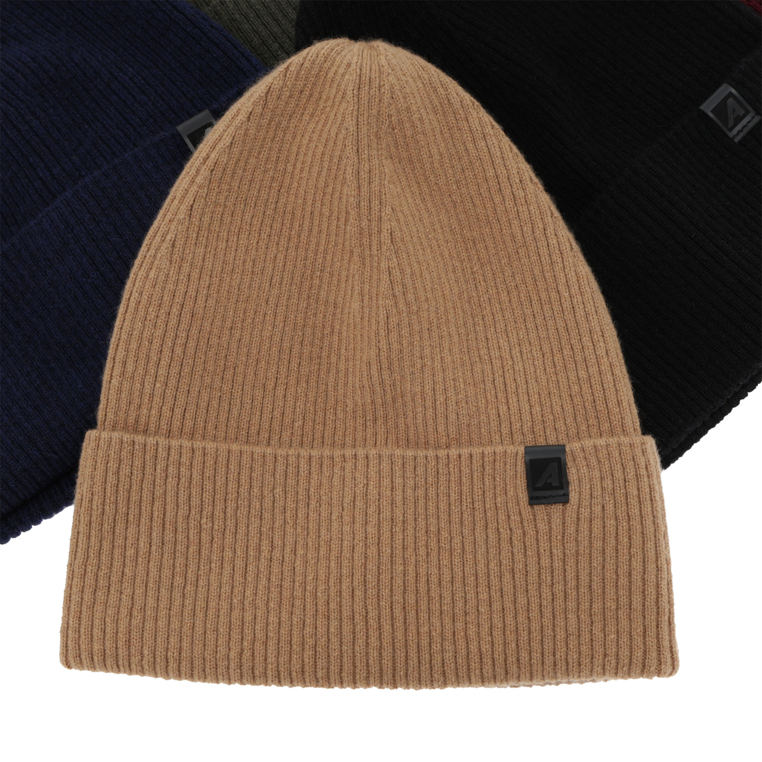 Férfi őszi-téli sapka, khaki, merinó gyapjú és kasmír, Azuryt