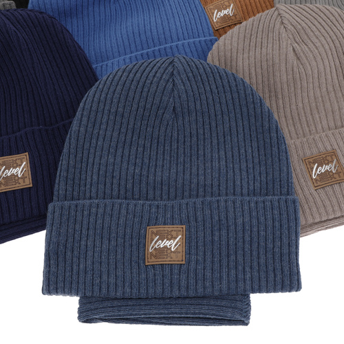 Őszi/tavaszi fiúszett: sapka és sálkendő, pamuttal, narancssárga Fenix