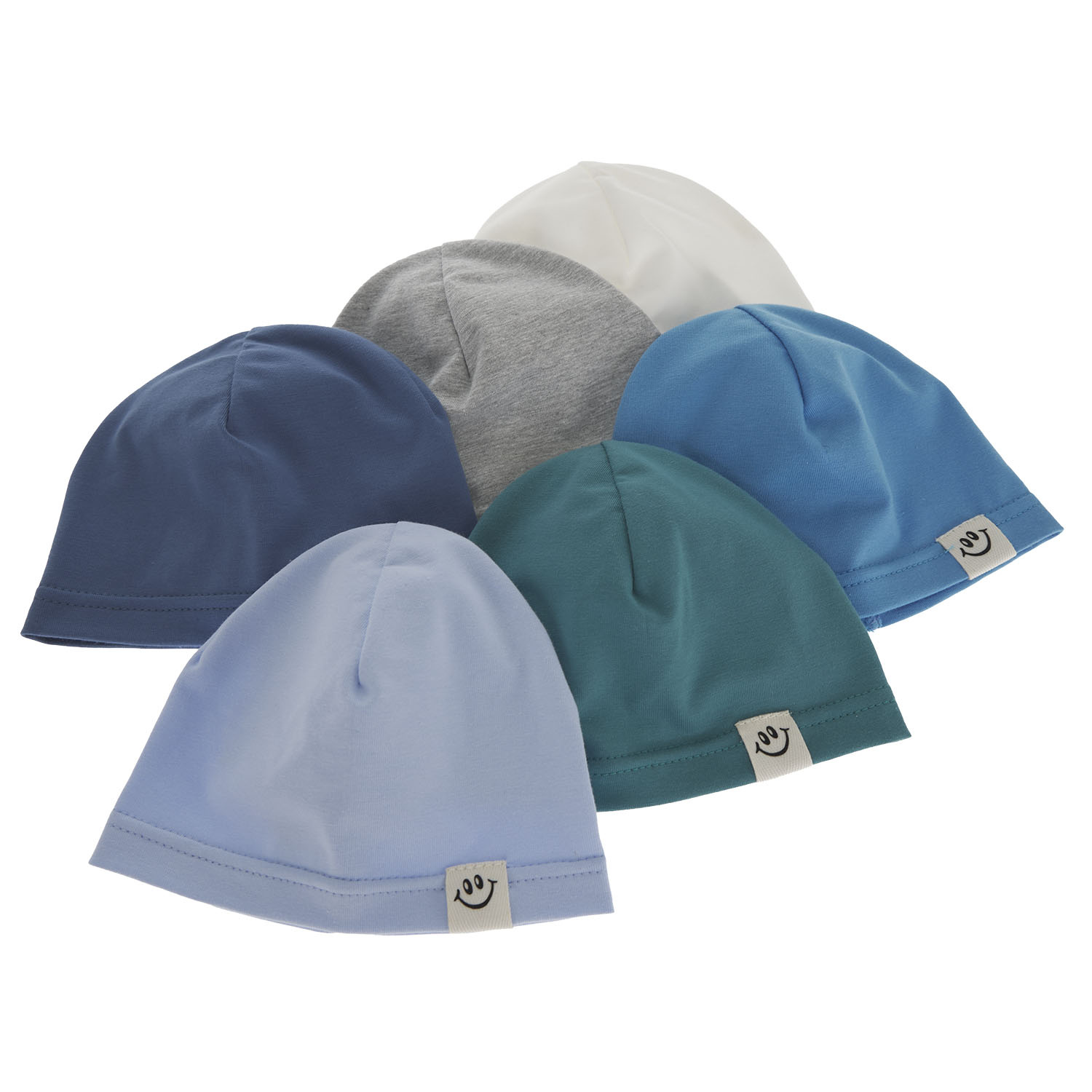 Pamut csecsemő sapka, őszi/tavaszi kék Bobo