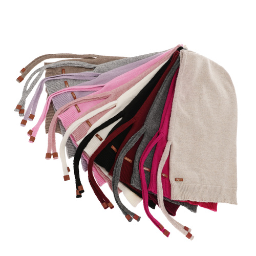 Női téli balaclava, sötétbézs, merinó gyapjúval, Elizabeth