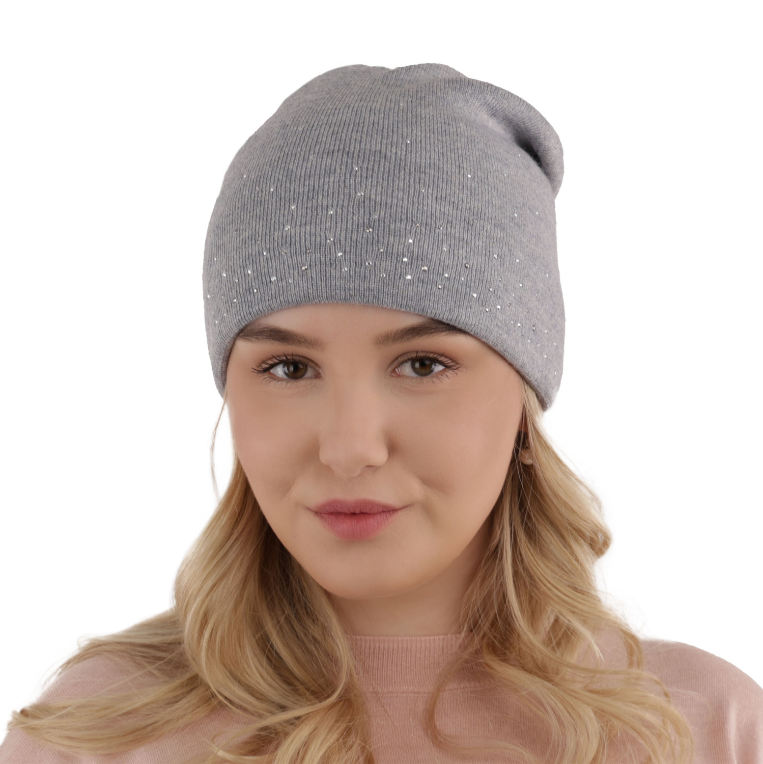 Női téli sapka bézs merinó gyapjúból Minerwa