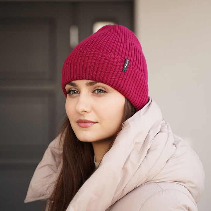 Női téli sapka sötétszürke 100% extrafinom Merino gyapjú Megan