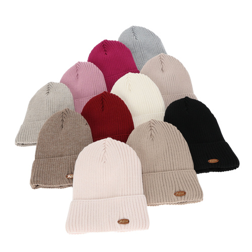 Női téli sapka, lila, merinó gyapjúval Shila