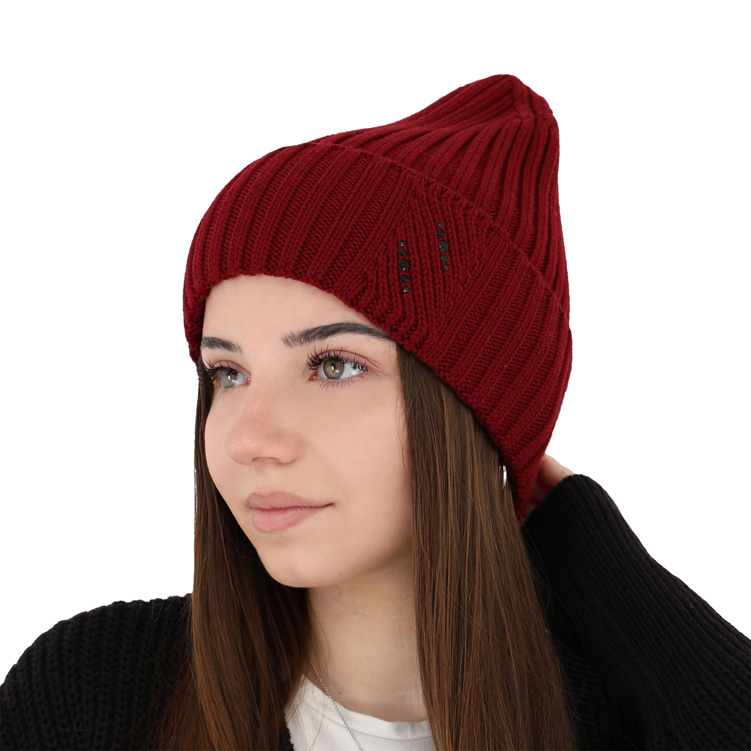 Női téli sapka szürke 100% extrafine merinói gyapjú Ariga