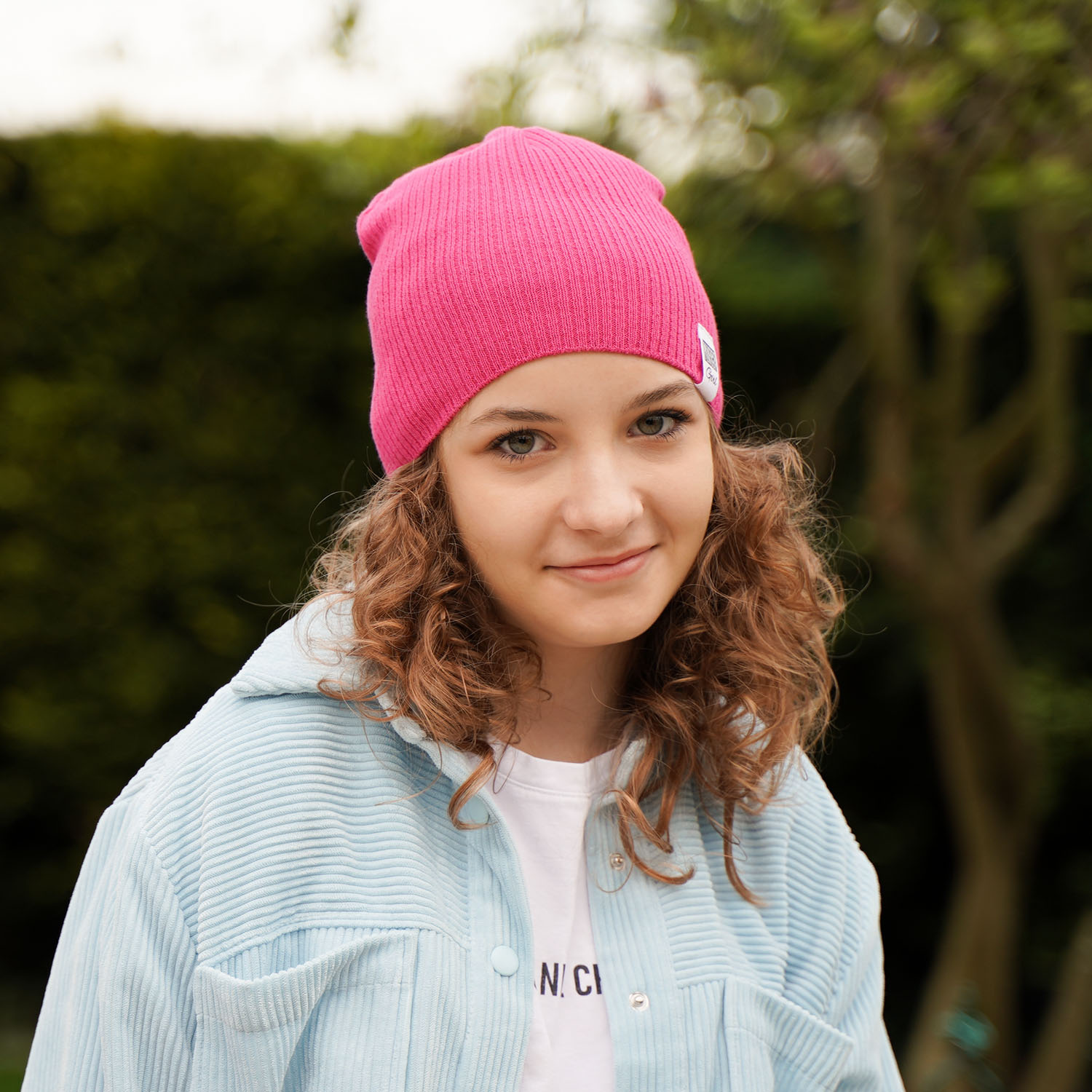 Lány őszi/tavaszi szett: sapka és csősál, pamuttal, rózsaszín Farinka