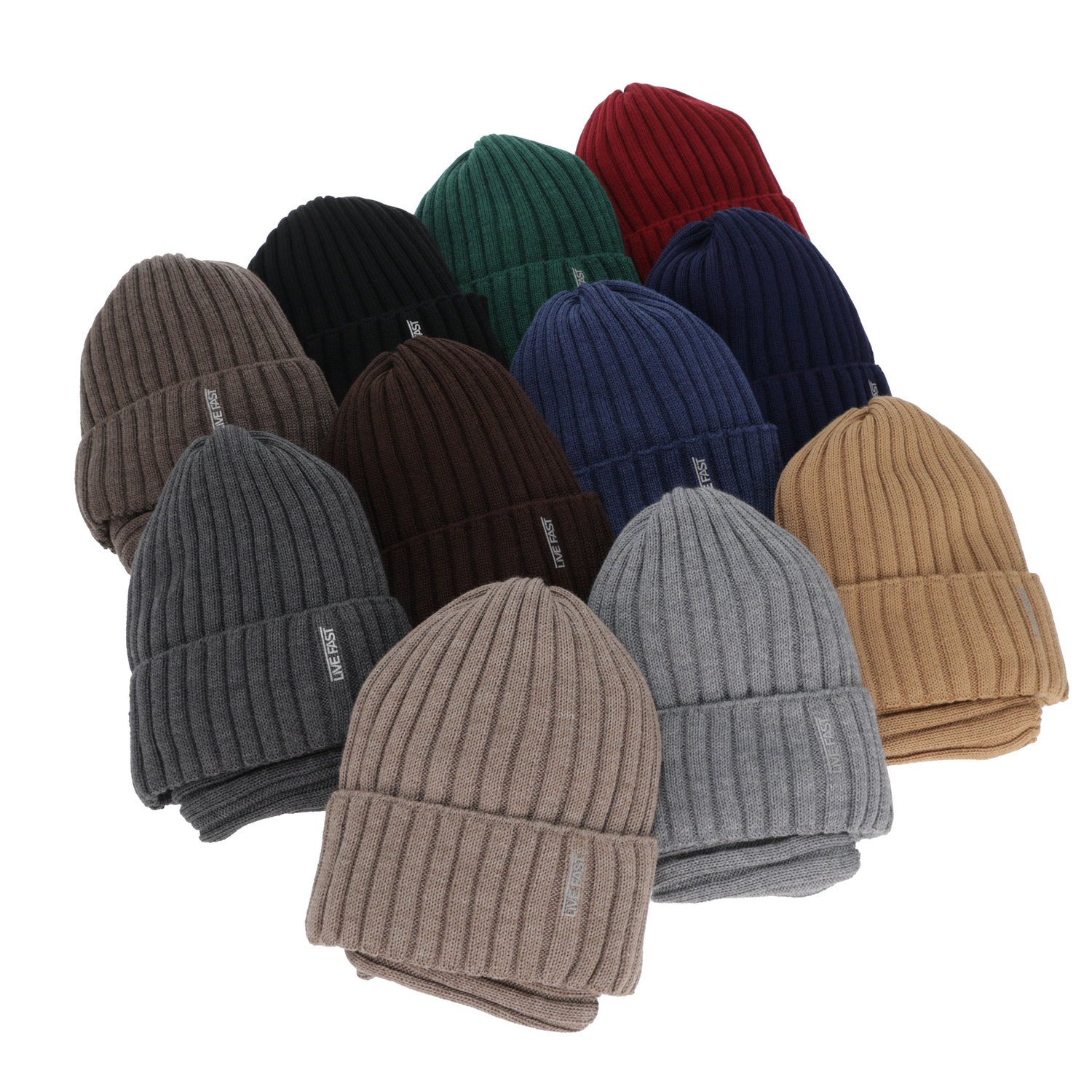 Kisfiú téli sapka és nyakmelegítő szett, zöld, merinó gyapjúval, polár béléssel, Banasko