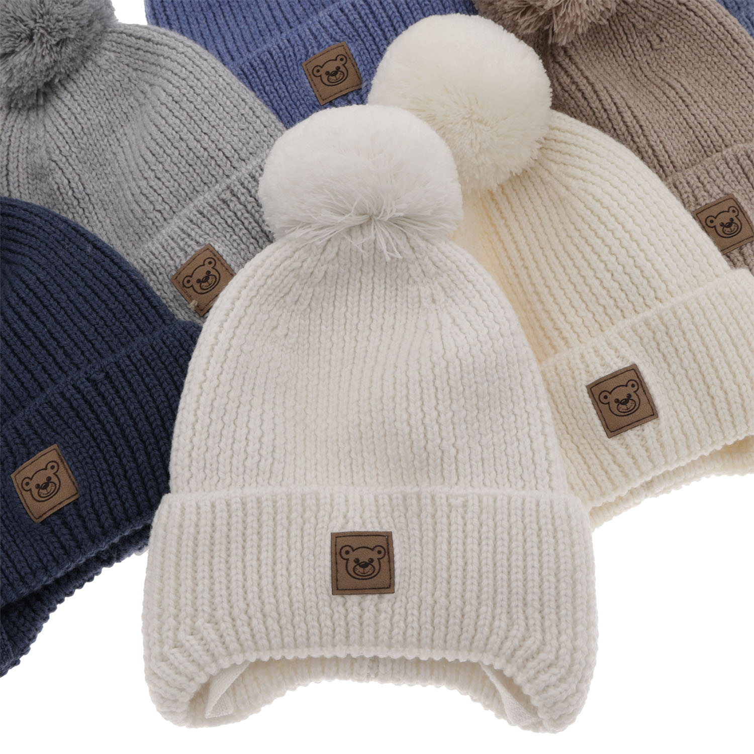 Fiú téli sapka világosbarna 100% extra finom merinói gyapjúval, gyapjú polárral bélelt Tofik