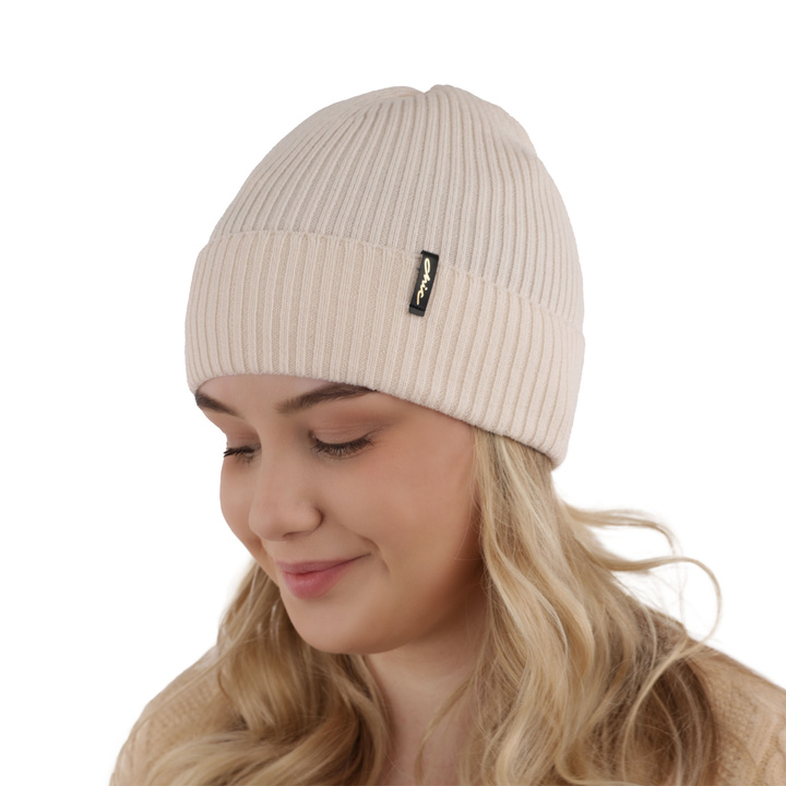 Női téli sapka sötétszürke 100% extrafinom Merino gyapjú Megan