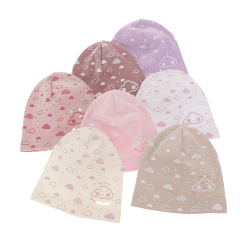 Pamut őszi/tavaszi sapka lányoknak krém Klaudyna