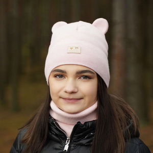 Lány téli szett: sapka és krém színű körsál Xantia