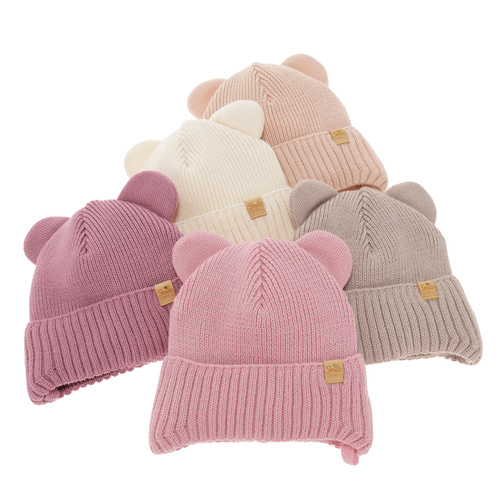 Lányoknak téli sapka, lila merinó gyapjúval Shira