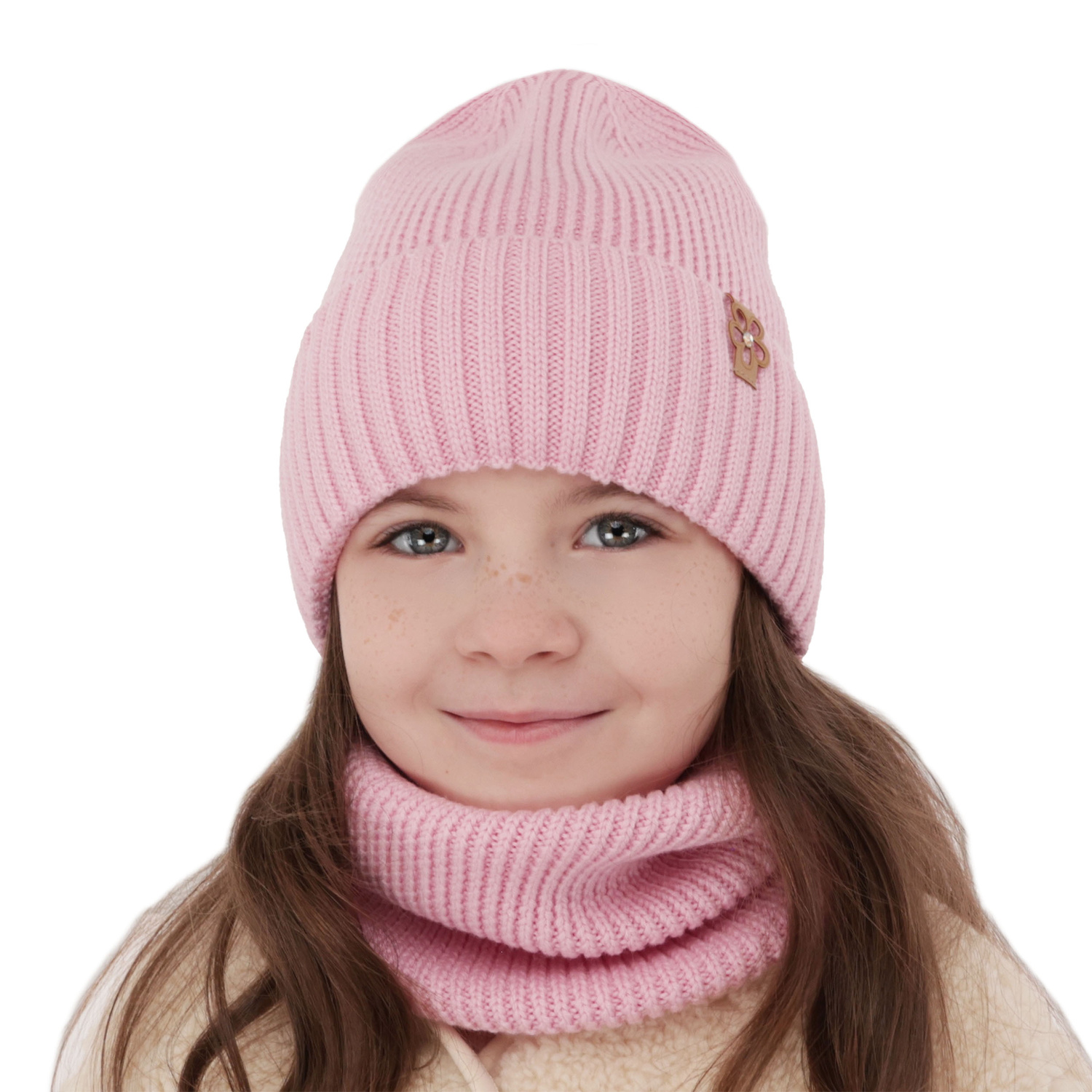 Kalap és kémény lányoknak, téli szett fekete 100% gyapjú extrafine merino Nelita