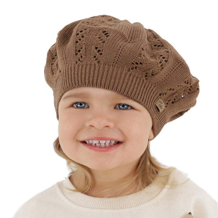 Kislány őszi-tavaszi beret, barna, Kevira