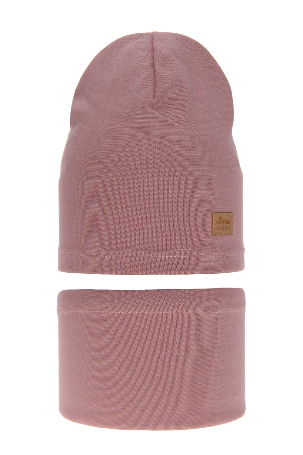 Őszi/tavaszi szett kislányoknak: pamut sapka és sálgallér, lila Selfie