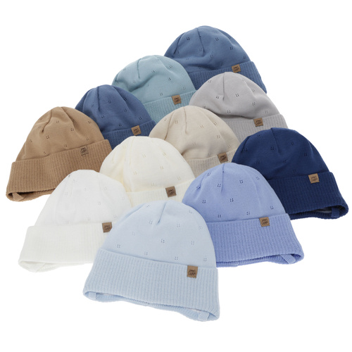 Kisfiú őszi-tavasz sapka, bézs, megkötős, Leif