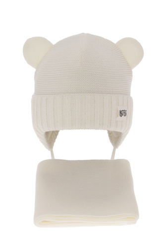 Fiú szett: téli sapka és sál krémszínű Luciano