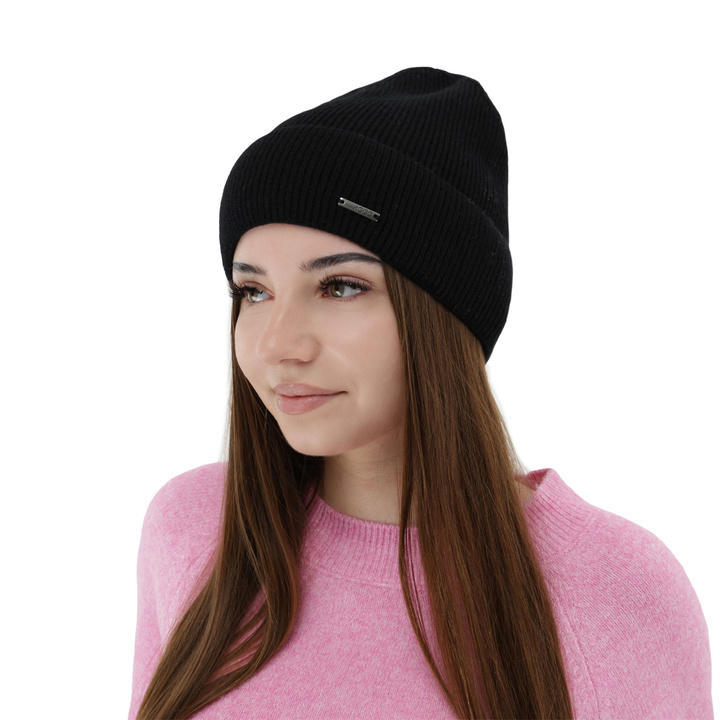 Női őszi-téli sapka, bézs, merinó gyapjúval és kasmírral, Sindra