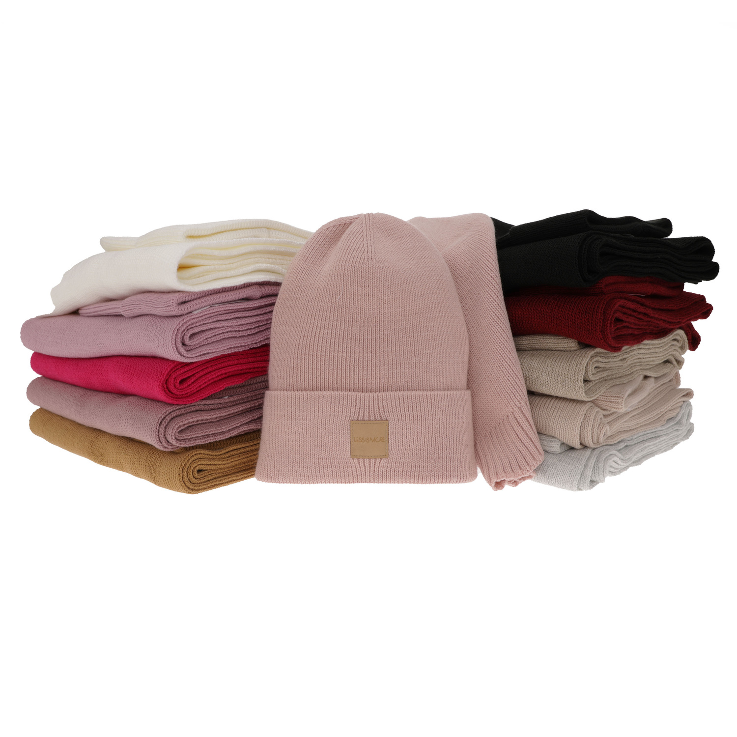 Őszi-téli női szett: sapka és sál lila Nathalie