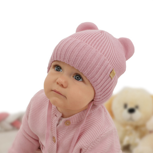 Lányoknak téli sapka, lila merinó gyapjúval Shira