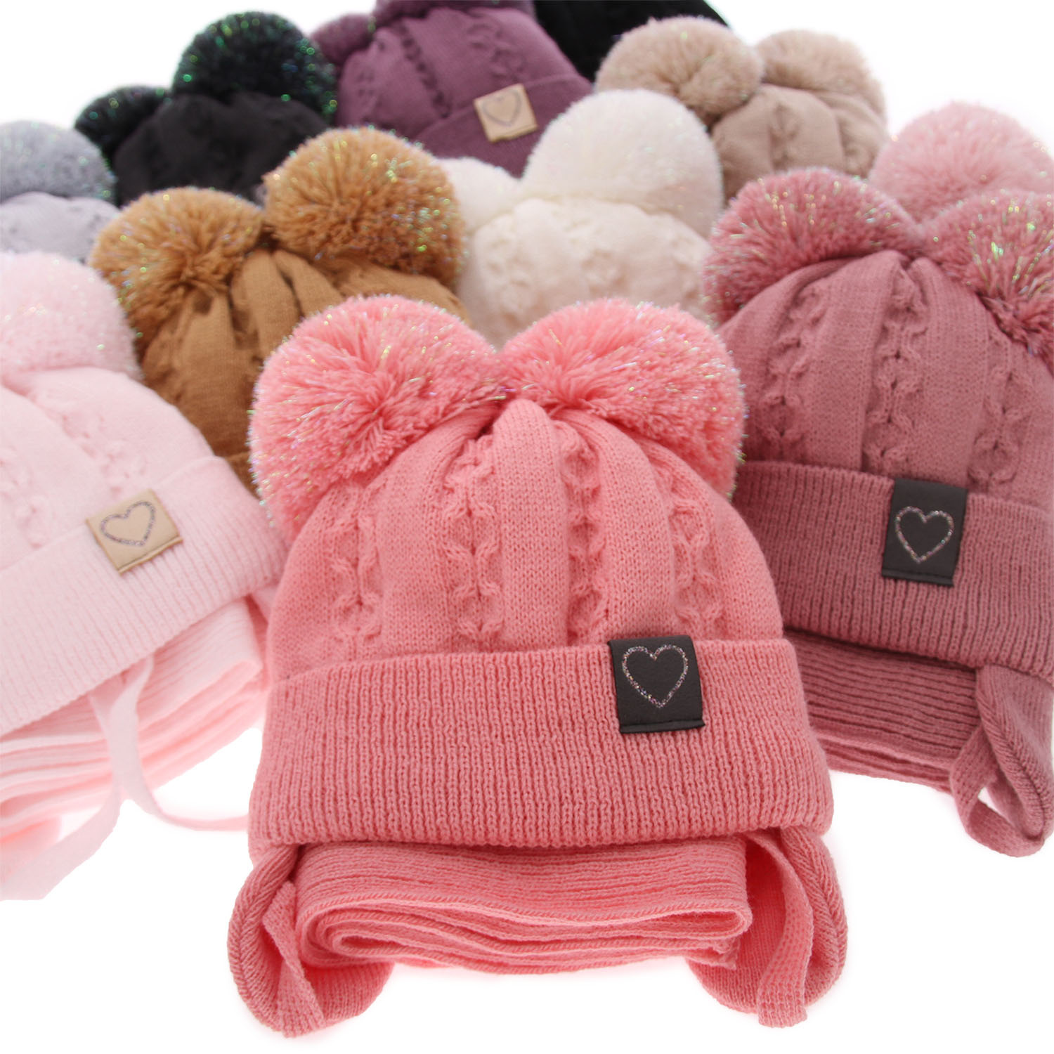 Téli kislány szett: sapka és barna sál Rozi