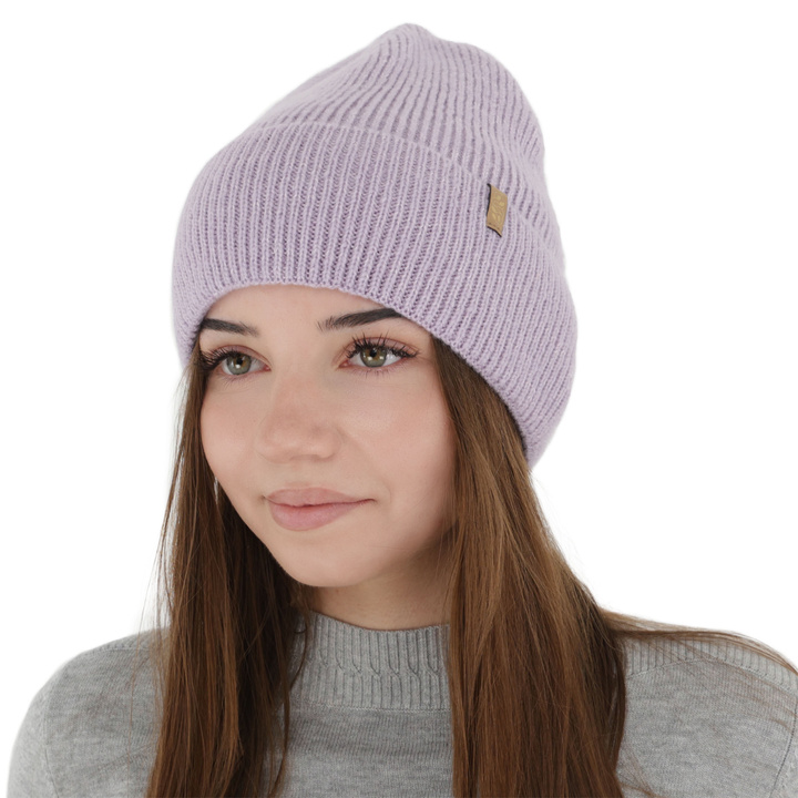 Női téli sapka, lila, merinó gyapjúval, Tahoe