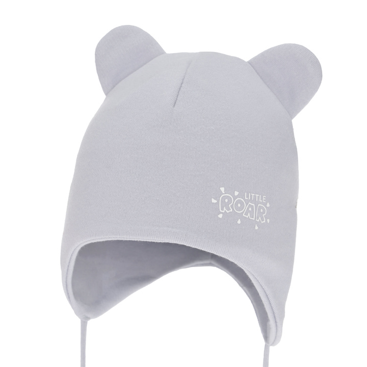 Kisfiú őszi-tavasz sapka, szürke, pamut, megkötős, Alrik