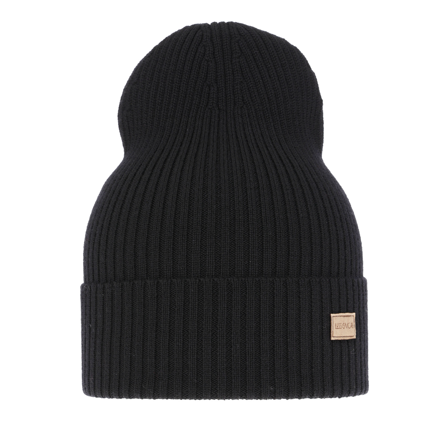 Őszi-téli női sapka fekete 100% extra finom merino Sophie