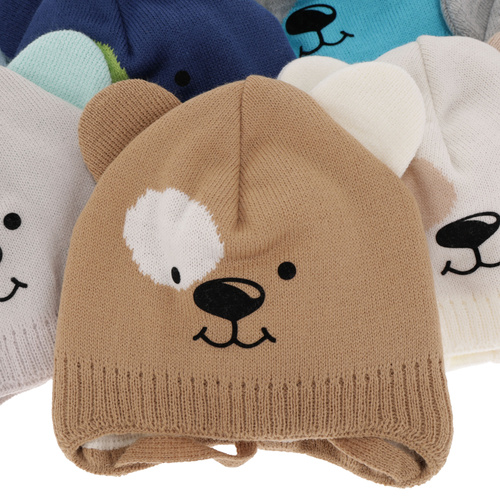 Őszi/tavaszi fiú sapka pomponnal kék Kasper