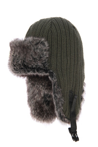 Férfi téli pilóta sapka khaki Atom