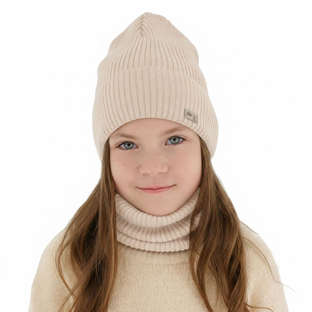 Őszi/tavaszi szett lányoknak: sapka és sál rózsaszín 100% gyapjú extrafine merinó Itra