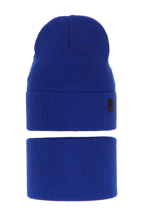 Fiú őszi/tavaszi szett: sapka és, pamuttal, kék sárkányos csősál Dragon