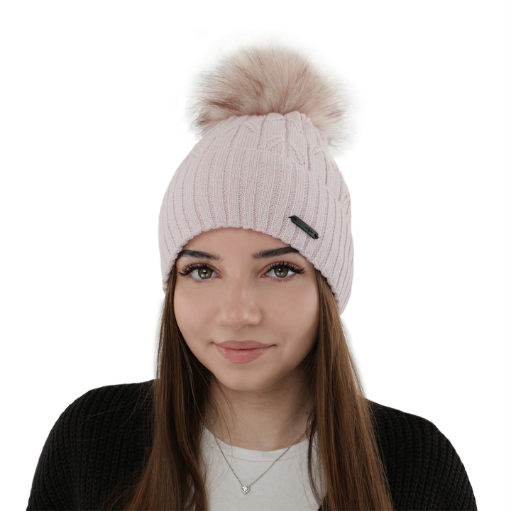 Női krémszínű merinógyapjú téli sapka Talaria