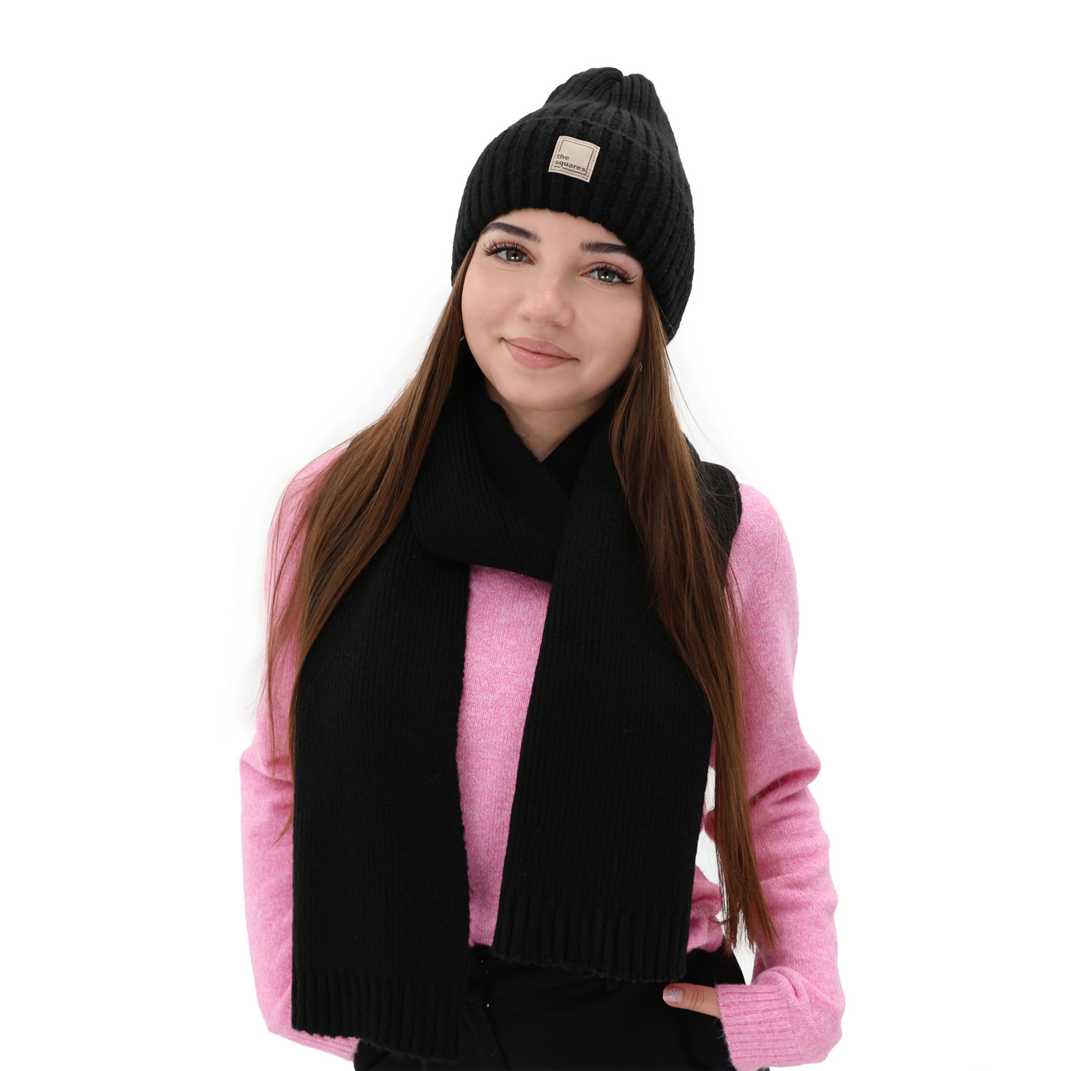 Női téli sál, barna, gyapjúval, Loretta