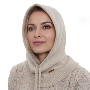 Női téli balaclava bézs gyapjú balaclava Elizabeth