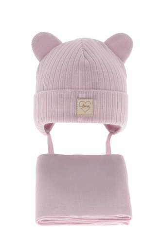 Lányok téli szettje: sapka és sál lila Antola