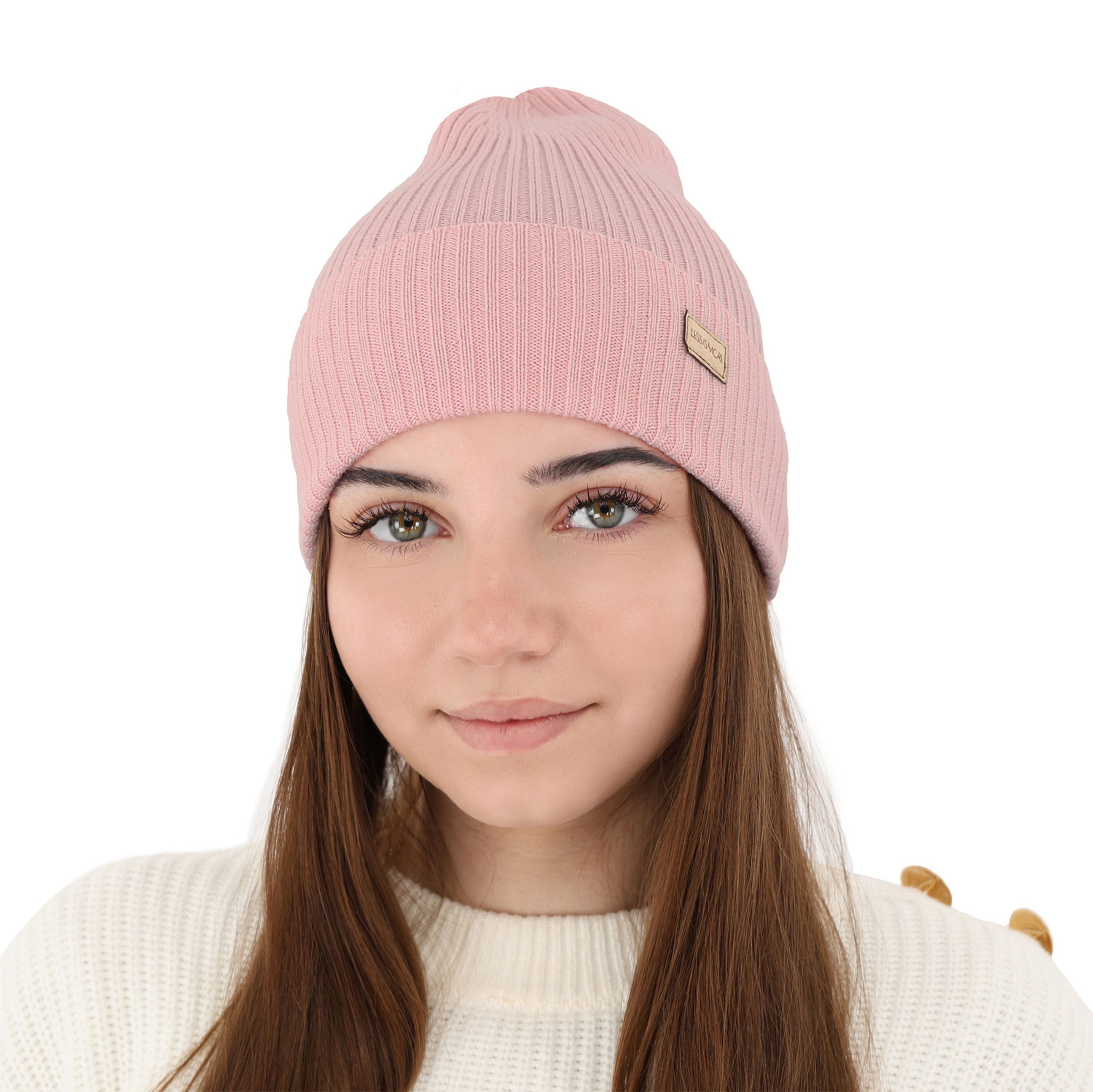 Őszi-téli női sapka fekete 100% extra finom merino Sophie