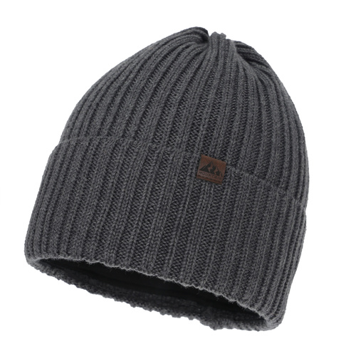 Férfi téli sapka, szürke, merinó gyapjúval, Huno