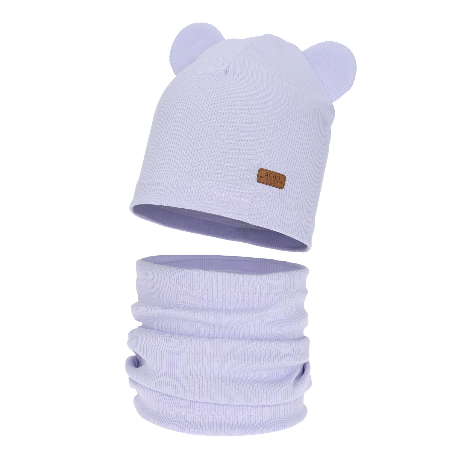 Kislány tavaszi-őszi sapka és nyakmelegítő szett, pamuttal, lila Georgea