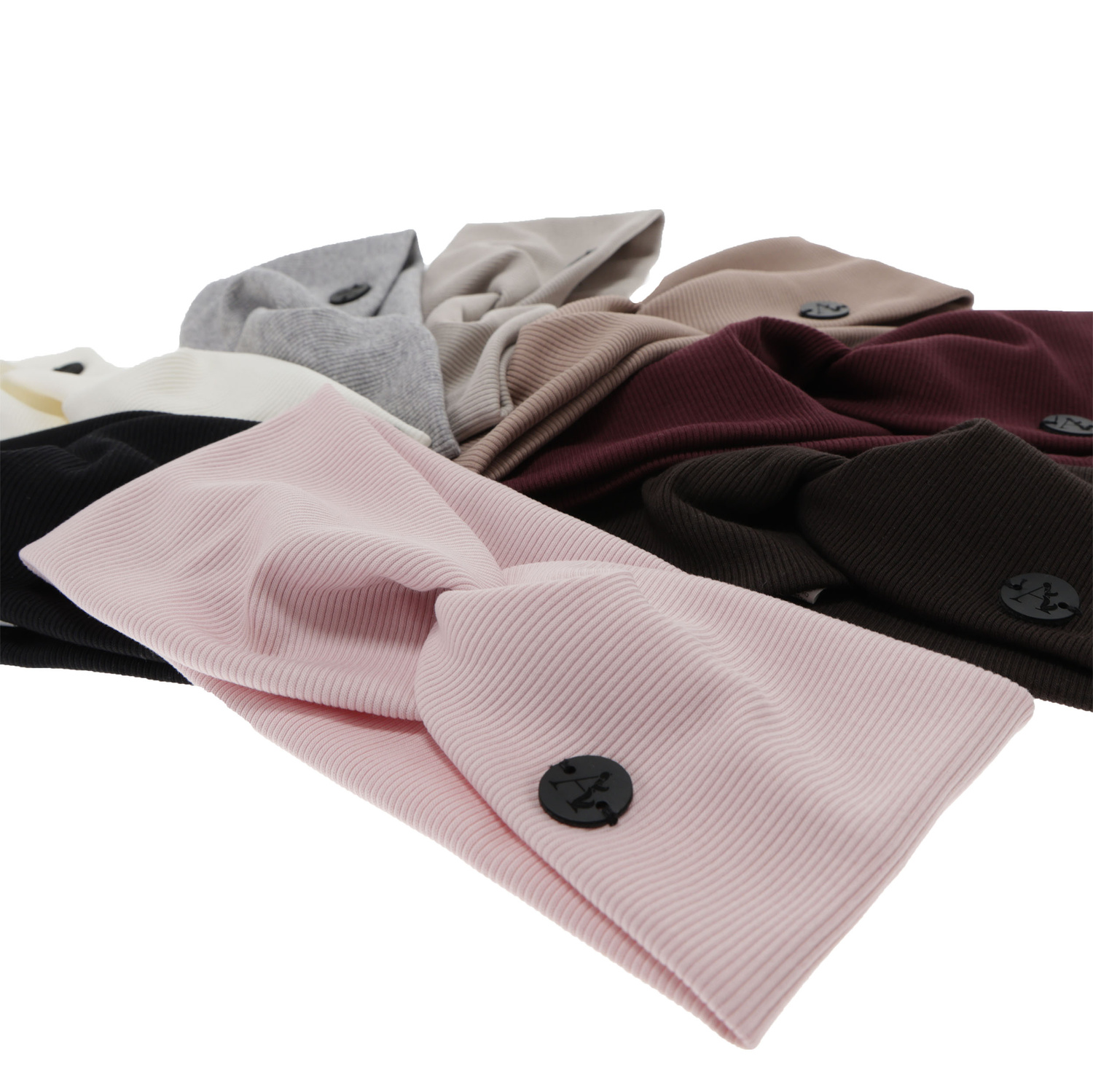 Női őszi-tavaszi fejpánt, fekete, pamut, Auri