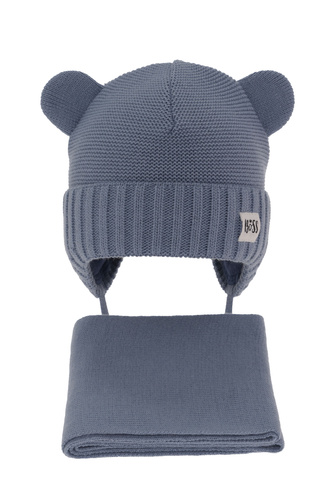 Fiú szett: téli sapka és sál kék Luciano