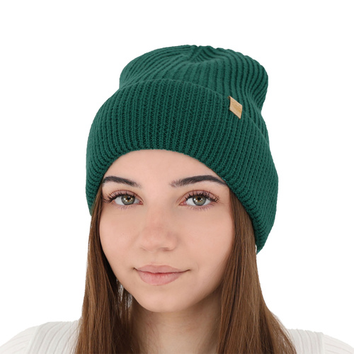 Női téli sapka pomponnal rózsaszín 100% extrafine merino gyapjú Isla