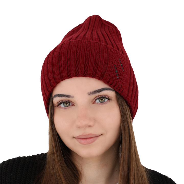 Női téli sapka rózsaszín 100% extrafine merinói gyapjú Ariga