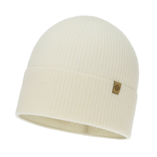 Női téli sapka, krém, merinó gyapjú kašmírral, Alineta