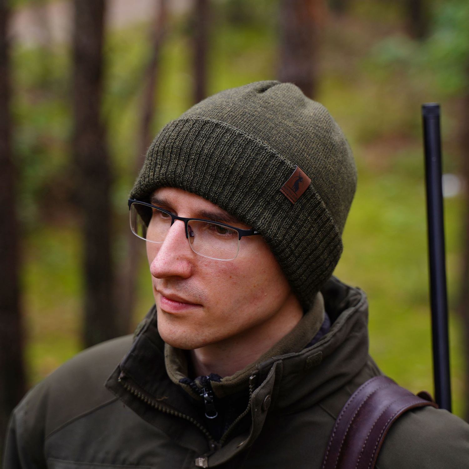 Férfi kék merinó gyapjú téli sapka Hogan