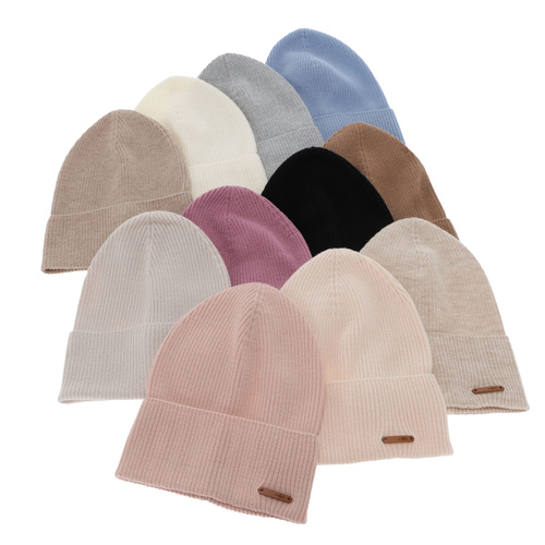 Női őszi-téli sapka, kék, 100% merinó gyapjú, Flerra