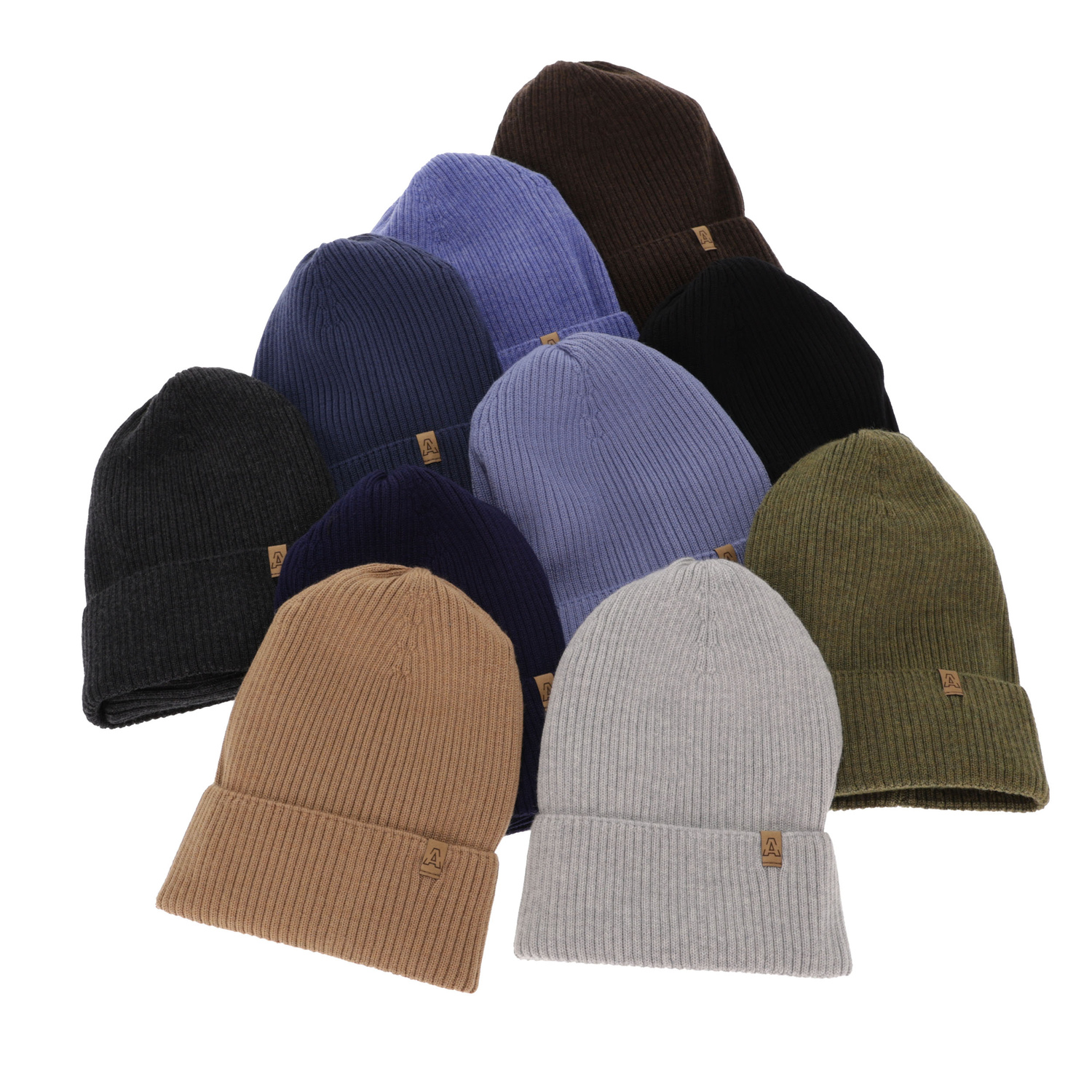 Fiú sapka és kémény, őszi/tavaszi kék szett 100% gyapjú extrafine merinó Lemas