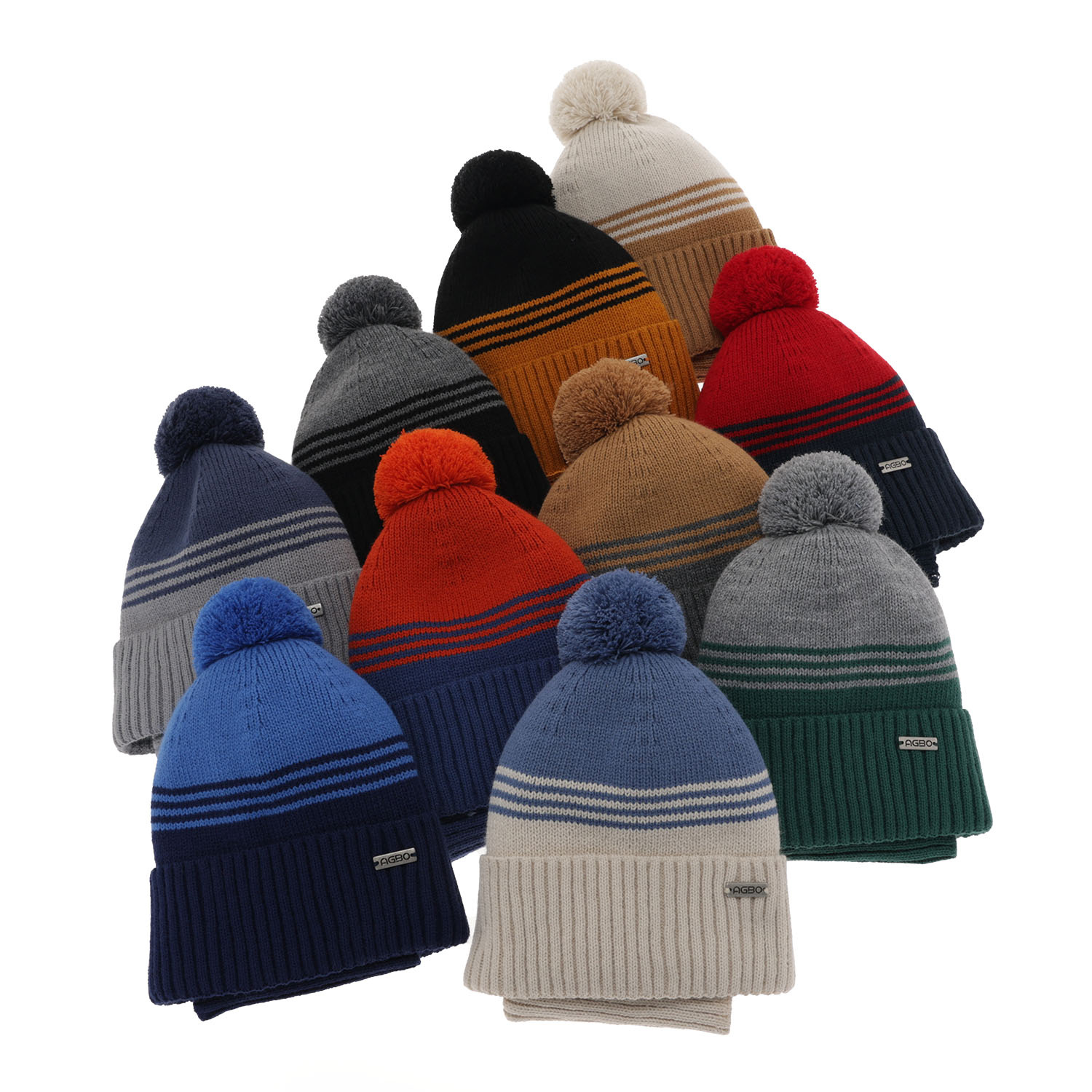 Fiú gyermek téli szett: pomponos sapka és sál fekete Pallas