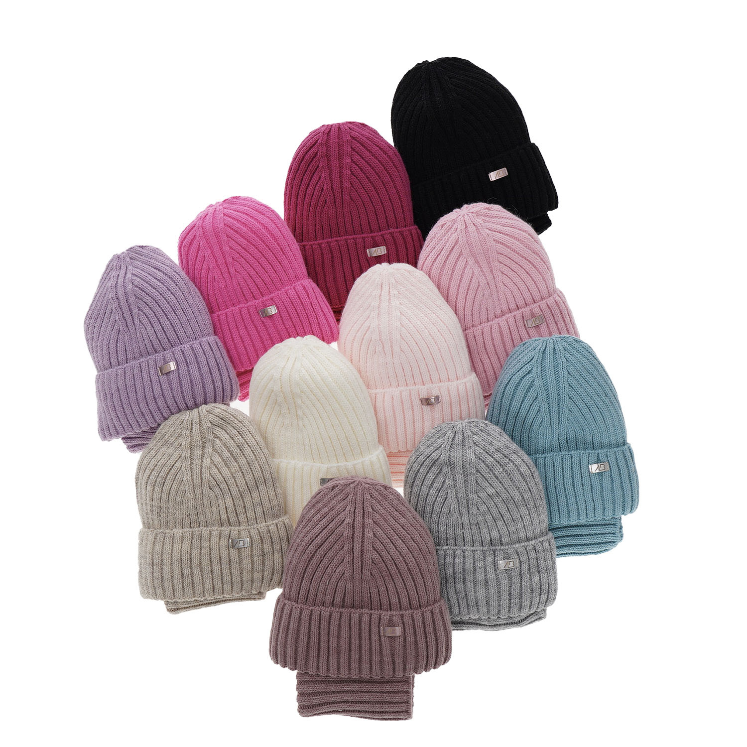 Lány szett: sapka és téli körsál rózsaszín Valentine