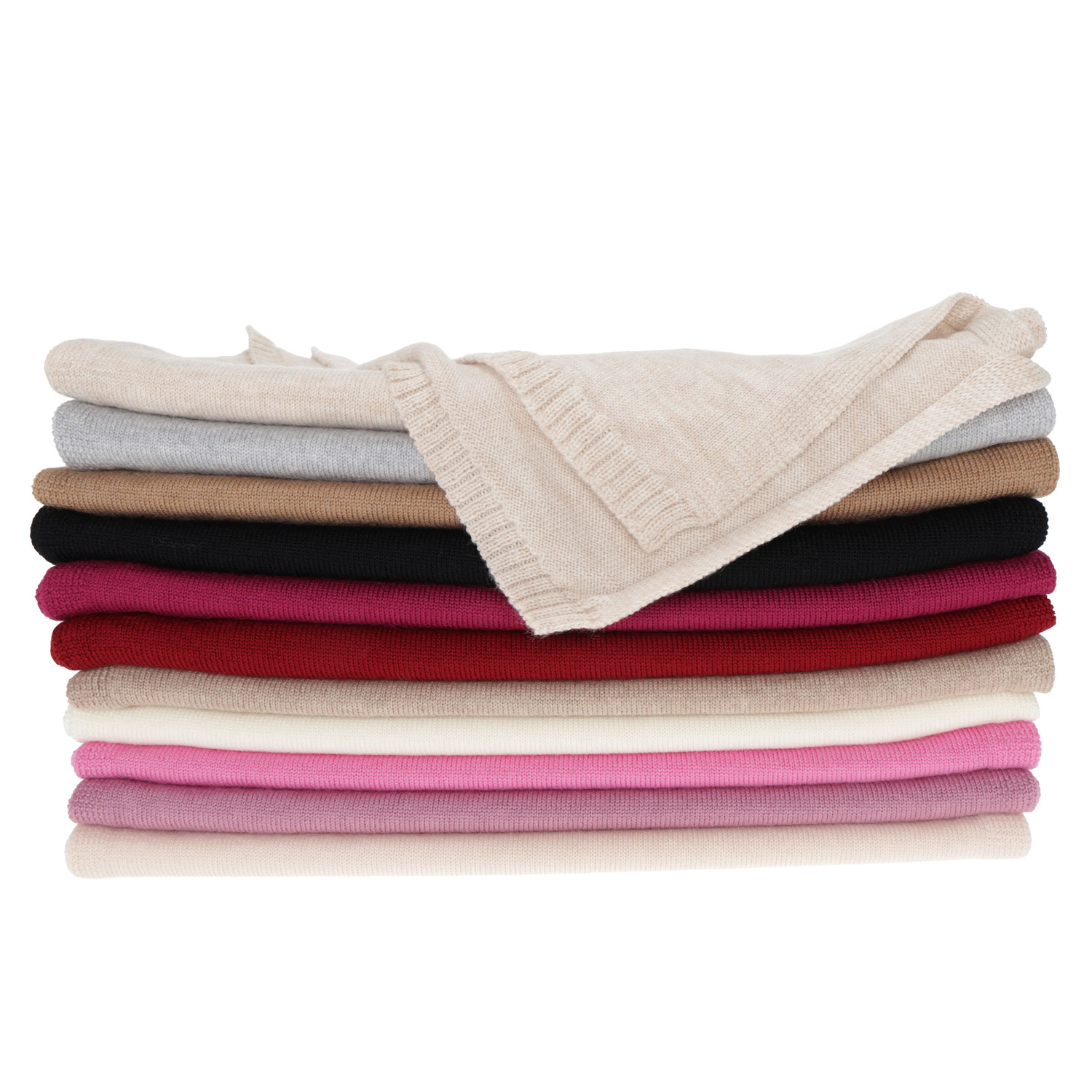 Női téli sál, fekete, 100% merinó gyapjú, Elonia